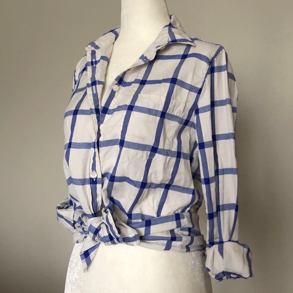 J. Crew plaid boy fit long sleeve tee